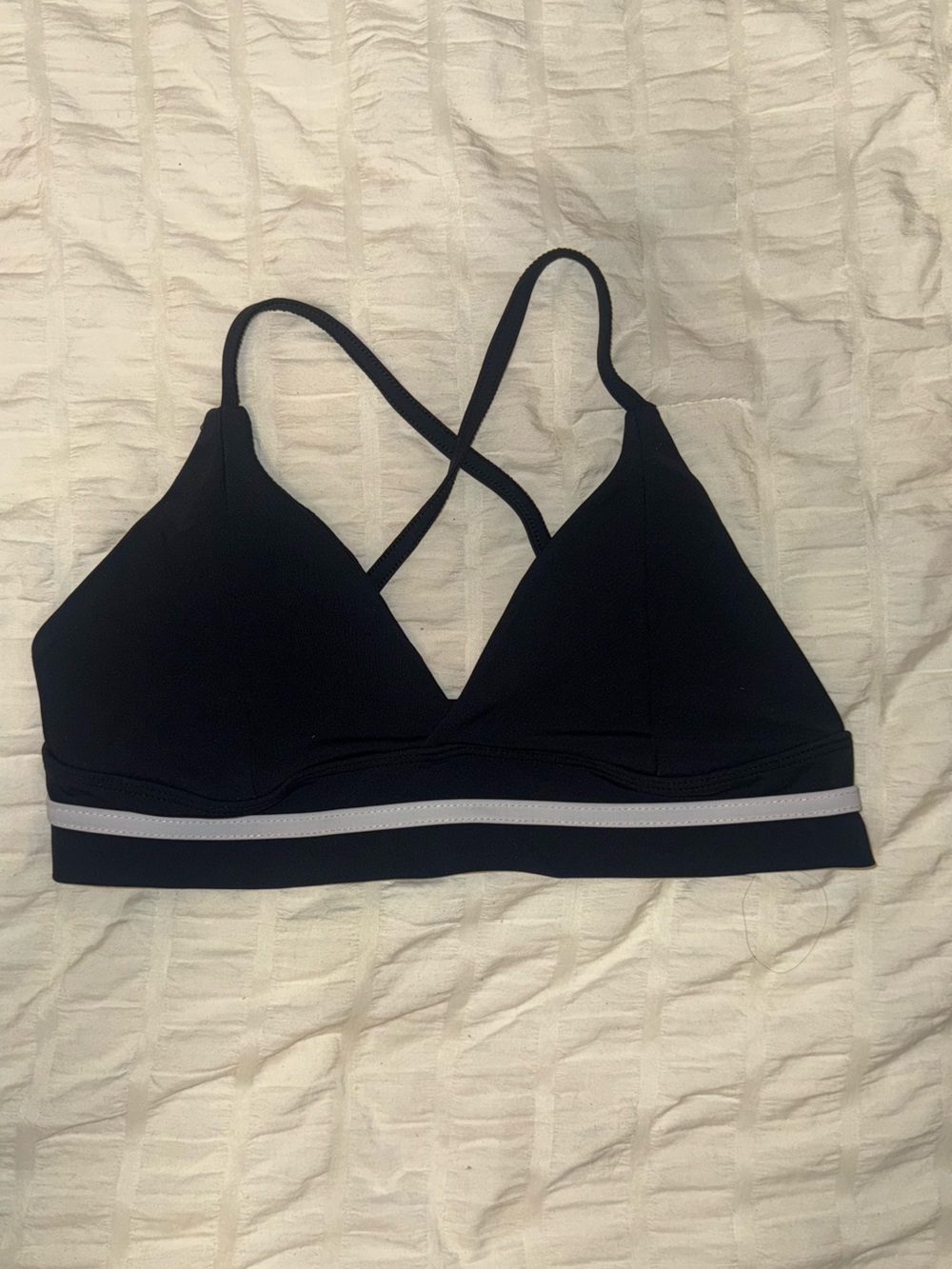 Five The Label Black Triangle Top with White Band